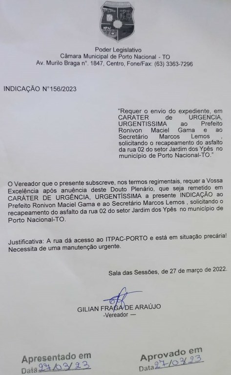 Indicação Nº156/2023