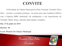 Vereador Charles Souza apresenta requerimento que solicita a realização de Audiência Pública com BRK Ambiental