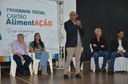 Câmara Municipal participa de solenidade do Cartão AlimentAÇÃO, o Vereador Tenente Salmon Pugas falou em nome do legislativo 